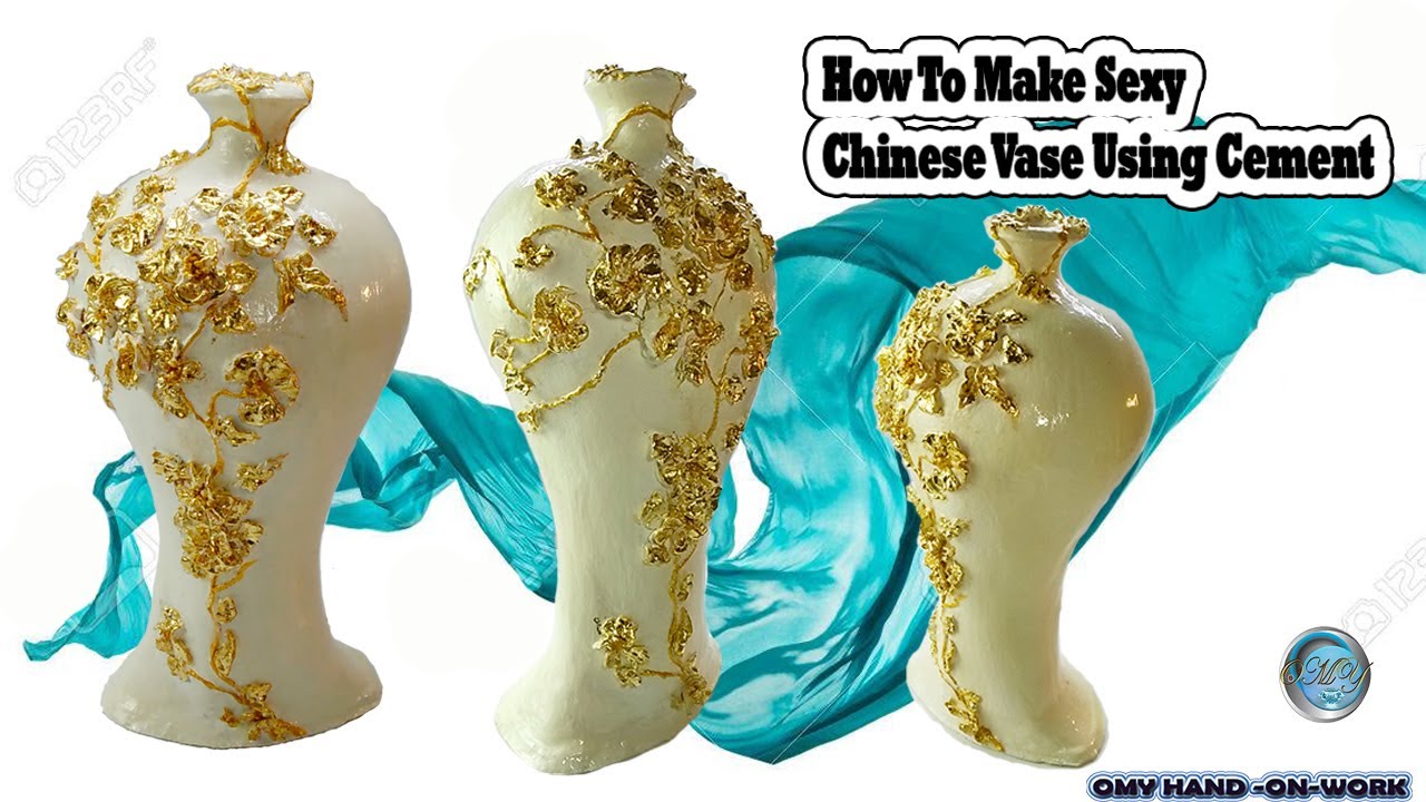 How To Make Sexy Chinese Vase Using Cement || White Cement Craft Ideas