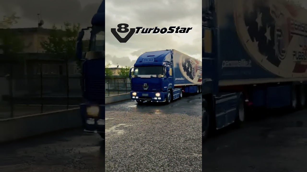 Posłuchaj dźwięku starego Iveco Turbostar 190-48 V8 z otwartymi rurami wydechowymi