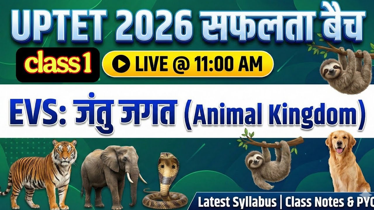 UPTET 2026 EVS | जंतु जगत (Animal Kingdom) | NCERT का पूरा निचोड़ | Safalta Batch