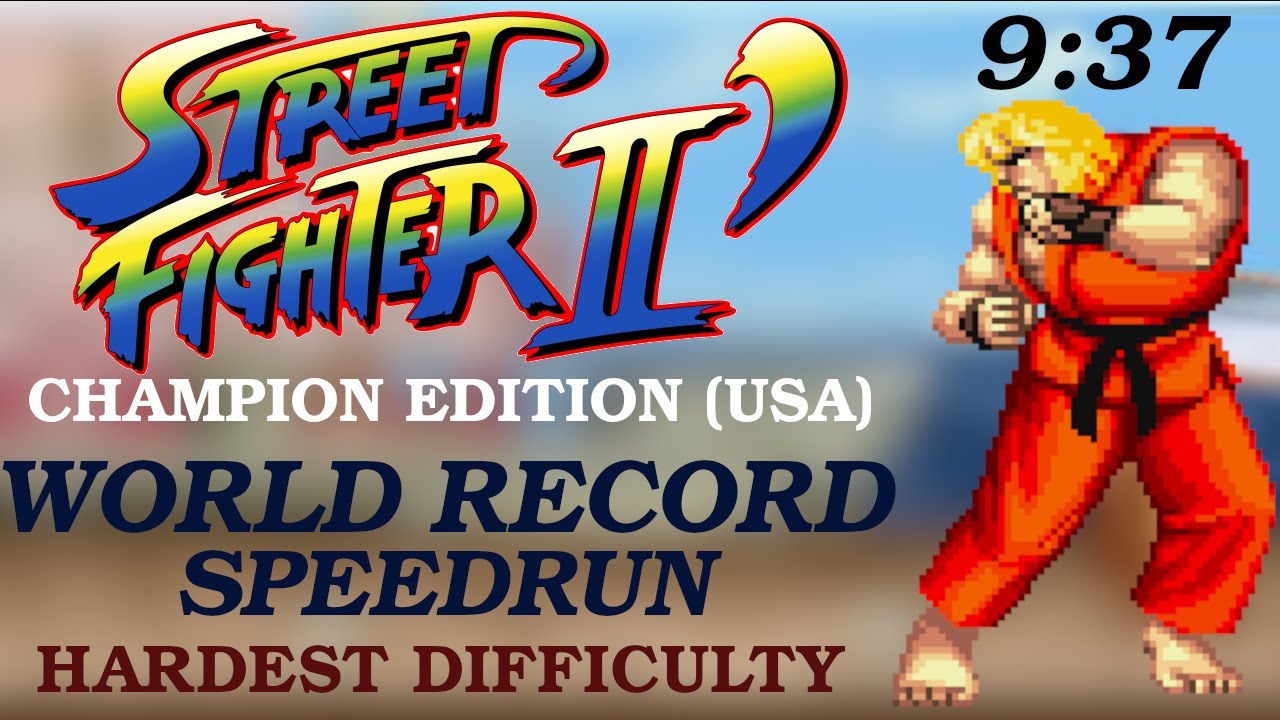 KEN Speedrun NEW World Record Hardest Difficulty 9:37 - Street Fighter II Champion Edition USversion