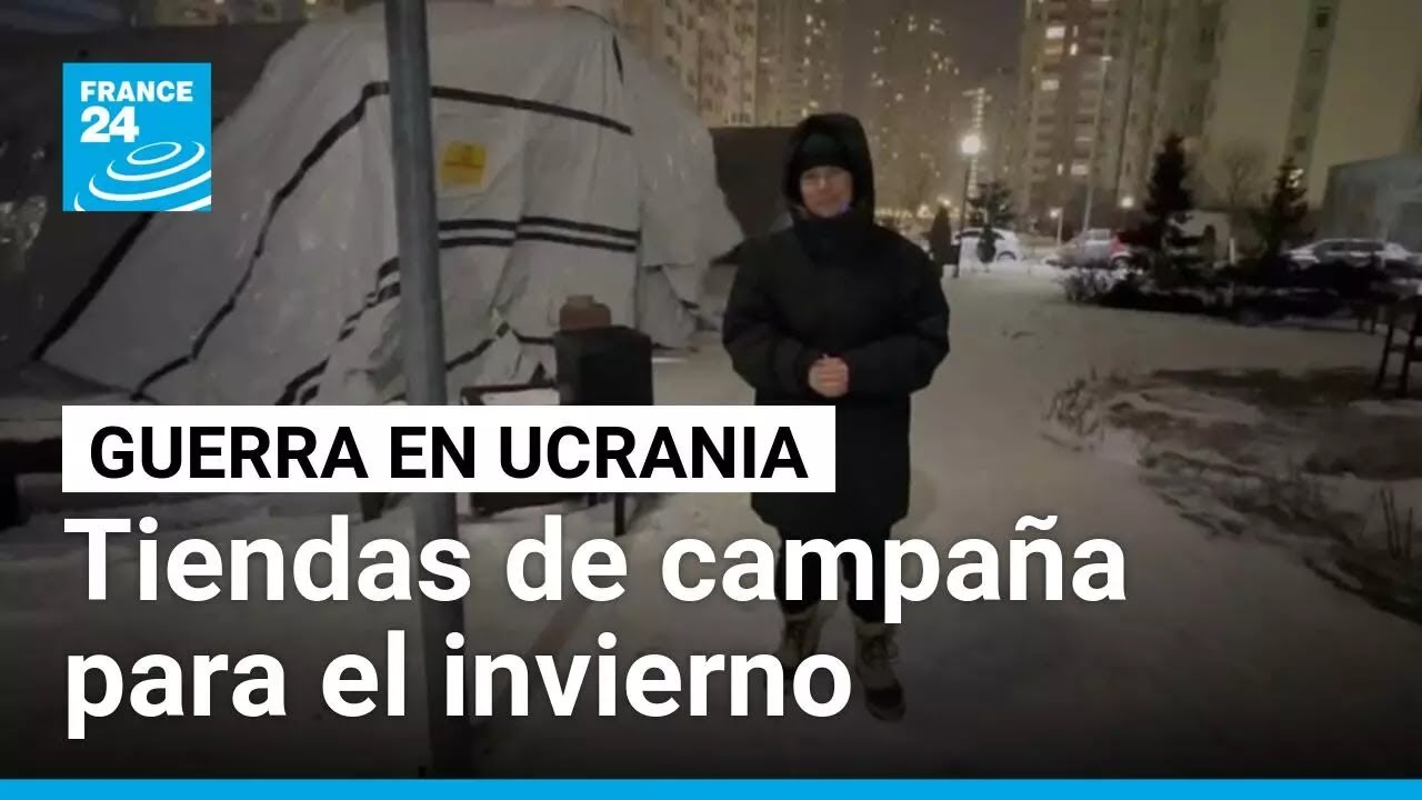 Sin red eléctrica en invierno, ucranianos encuentran calefacción y energía en tiendas de campaña