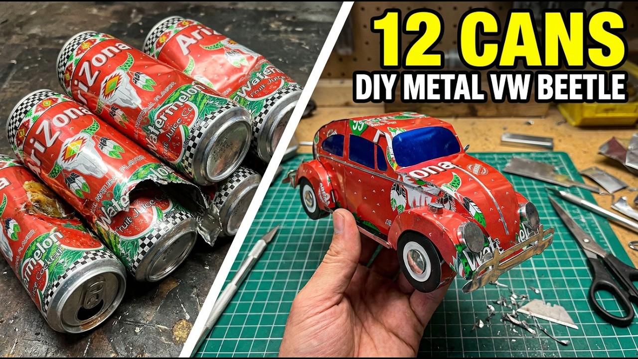 Unbelievable car made from cans! DIY VW Beetle soda can car! (Part 1)