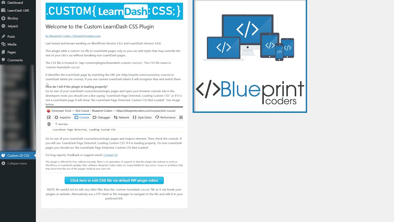 Custom LearnDash CSS Install and Use Tutorial