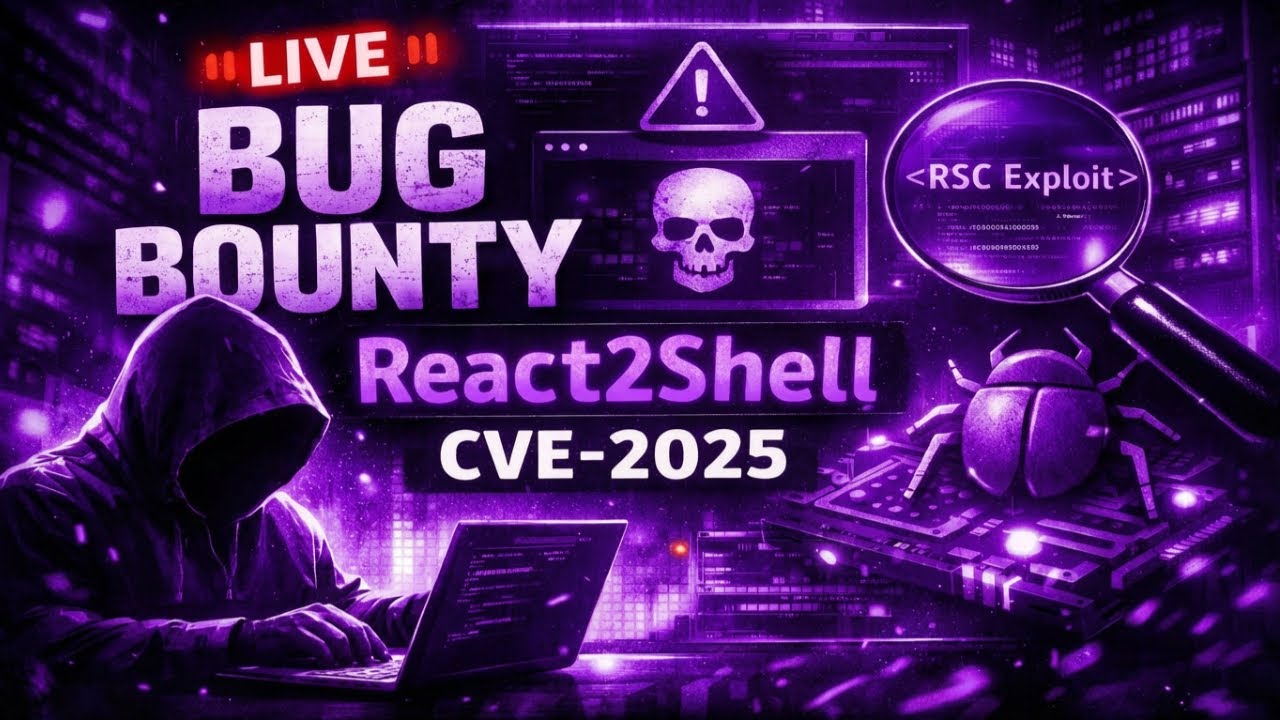Live Bug Bounty Hunting React2Shell CVE-2025-55182 Vulnerability