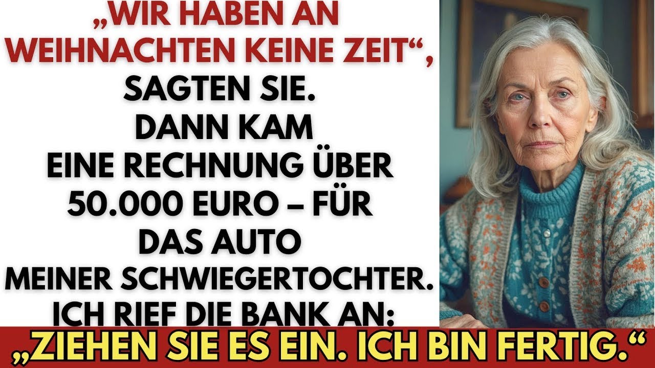 Mein Sohn lud mich nicht zu Weihnachten ein – aber schickte mir eine 50 000 Euro Rechnung