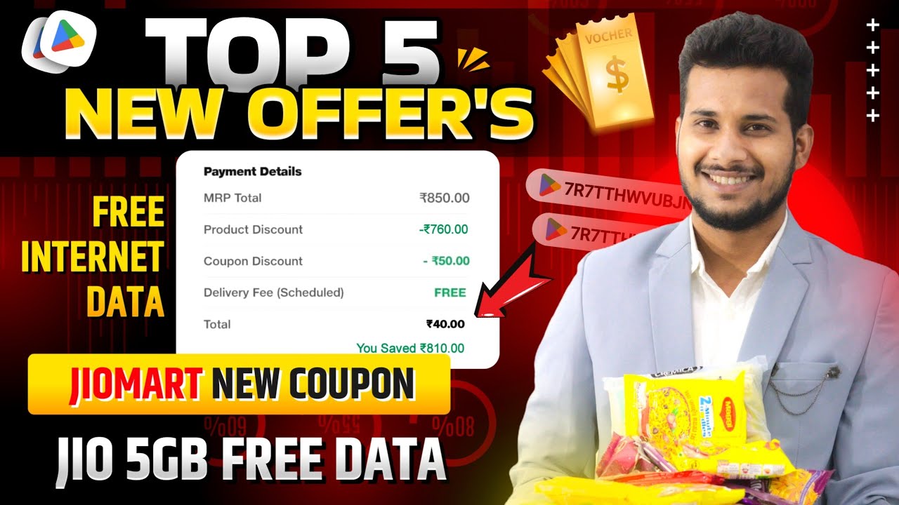 Jio Mart New Coupon Code || 5Gb Unlimited Data Upi Cashback Offer ||Amazon Pay & Swiggy Vouchers