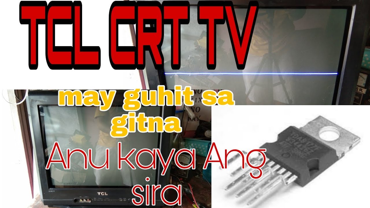TCL CRT TV WITH HORIZONTAL LINE ONLY AND SHUTDOWN