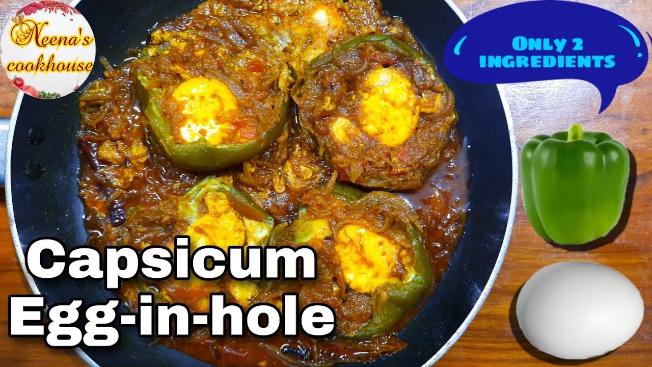 Capsicum Egg-in-hole recipe।।Egg stuffed capsicum curry।।Simple &Tasty recipe ।।By Neena's Cookhouse