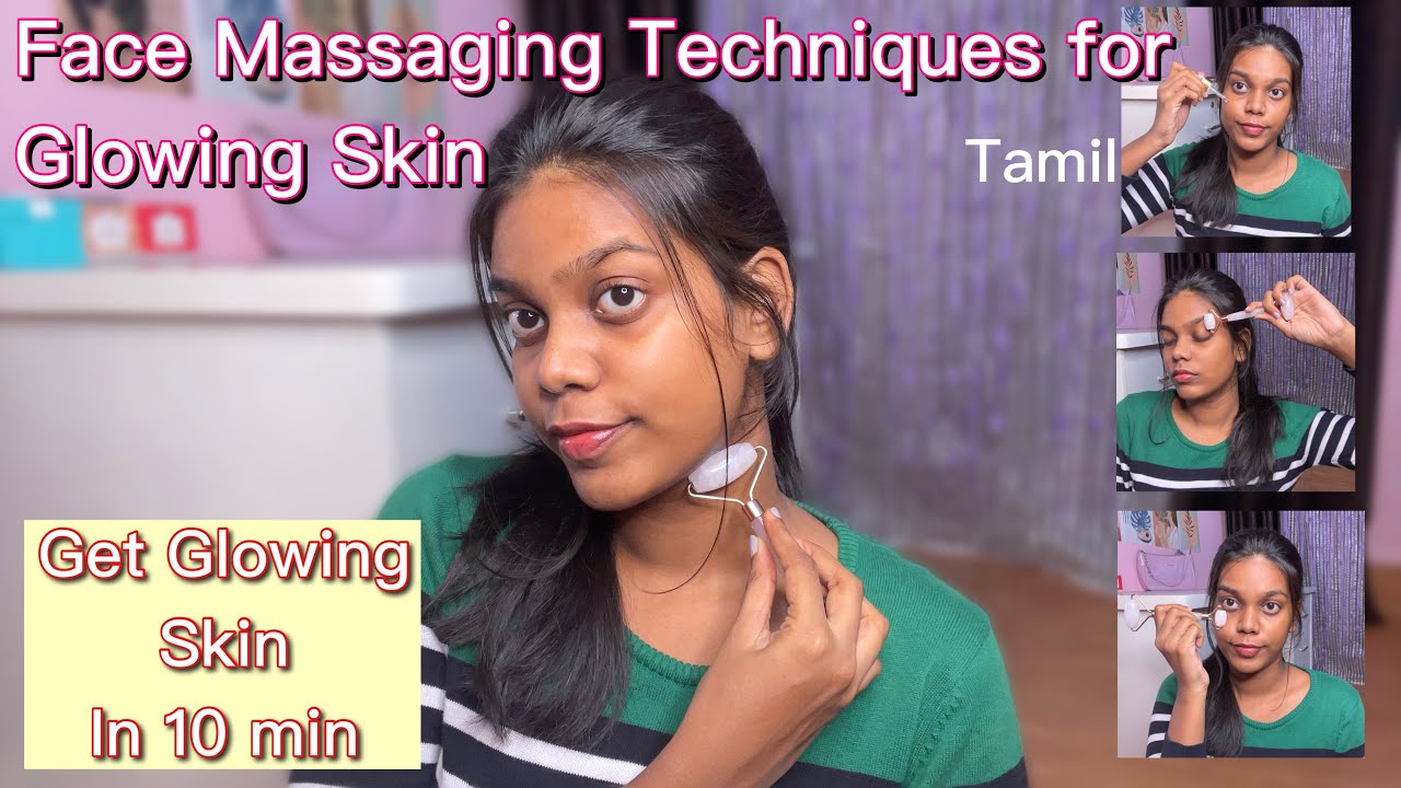 GET GLOWING SKIN 💕Tamil | Using Rose quartz/ Jade roller #face massage