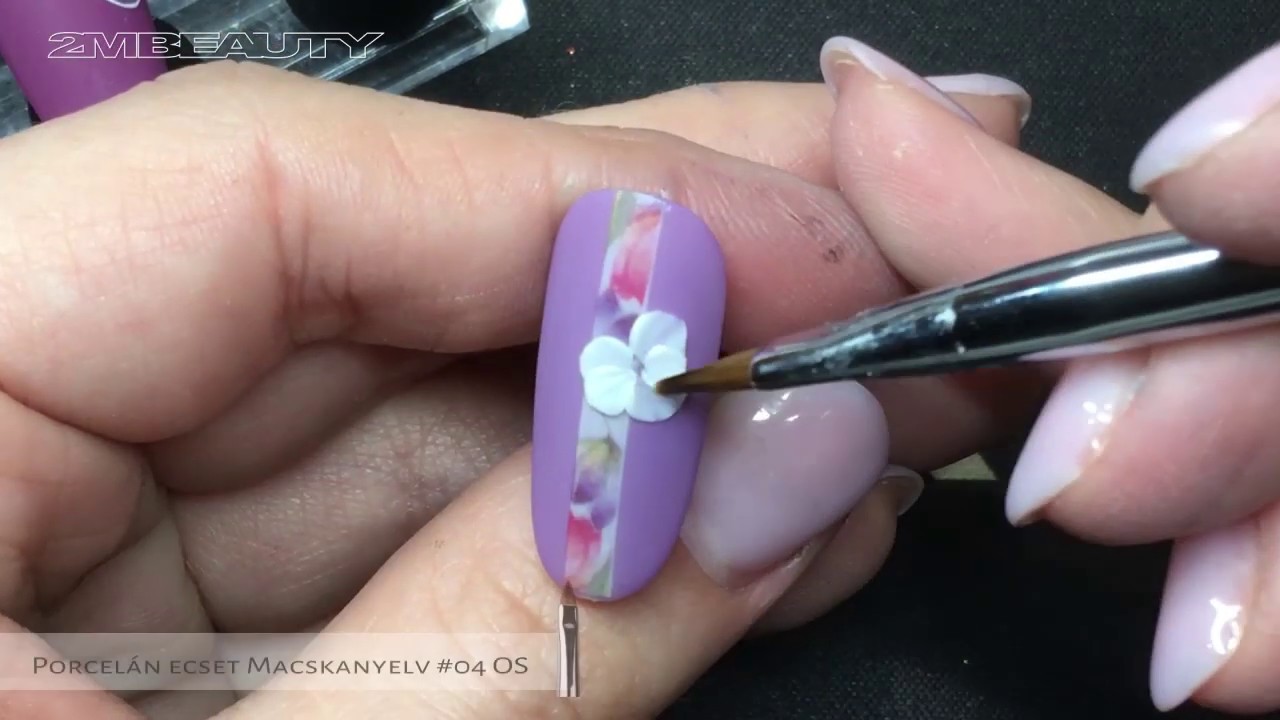 Műk&ouml;r&ouml;m d&iacute;sz&iacute;t&eacute;s 3D vir&aacute;ggal &eacute;s k&ouml;r&ouml;mmatric&aacute;val - 3D Plasteline flower with nail sticker