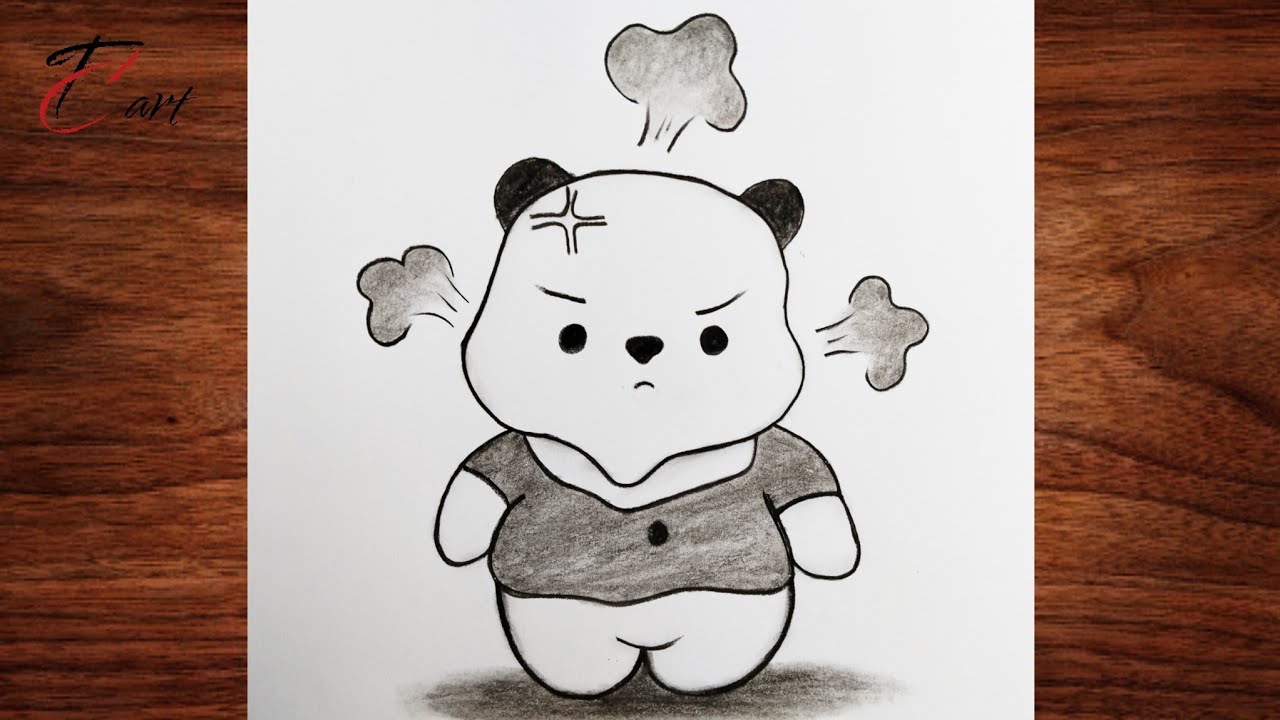 How To Draw A Easy Angry Panda 😤 || Very Easy Pencil Drawing Step By Step