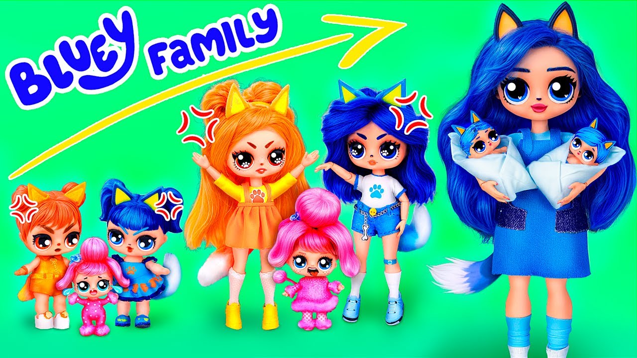 Bluey Et Bingo Grandissent! Une Nouvelle Petite Sœur: Coco! LOL OMG DIYs
