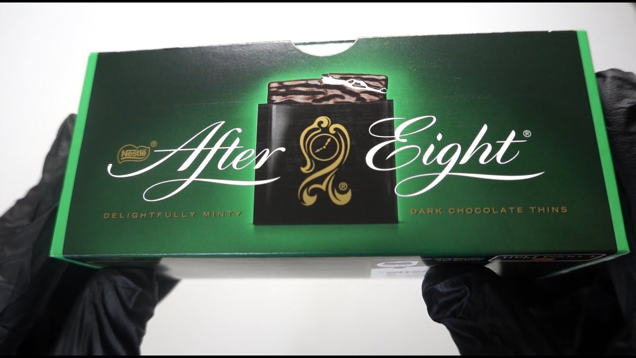 ASMR Unboxing Nestle After Eight Delightfully Minty Dark Chocolate Thins