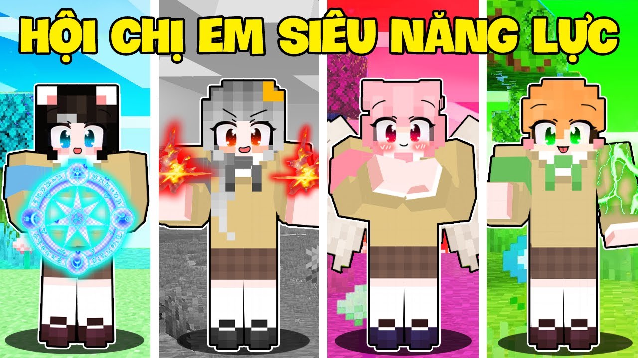 Sammy Ngày Đầu Tiên Đi Học Cùng Hội Chị Em Siêu Năng Lực Trong Minecraft