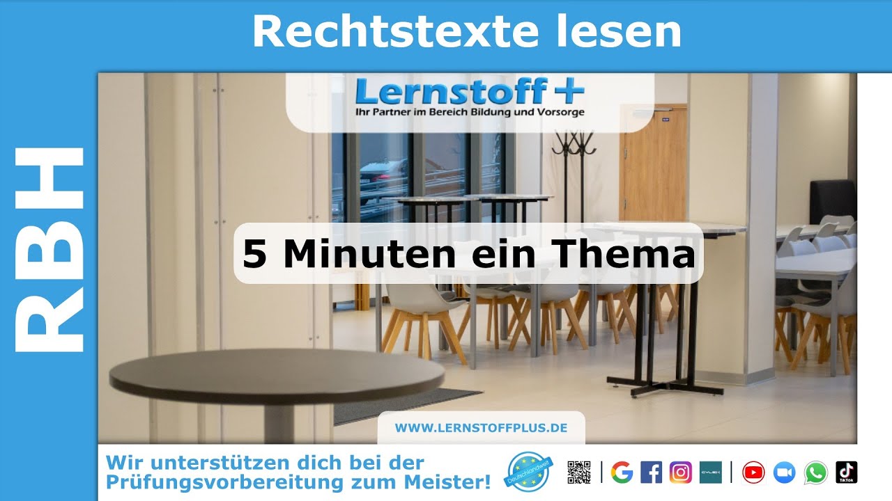 Industriemeister | Logistikmeister | RBH | Rechtstexte lesen