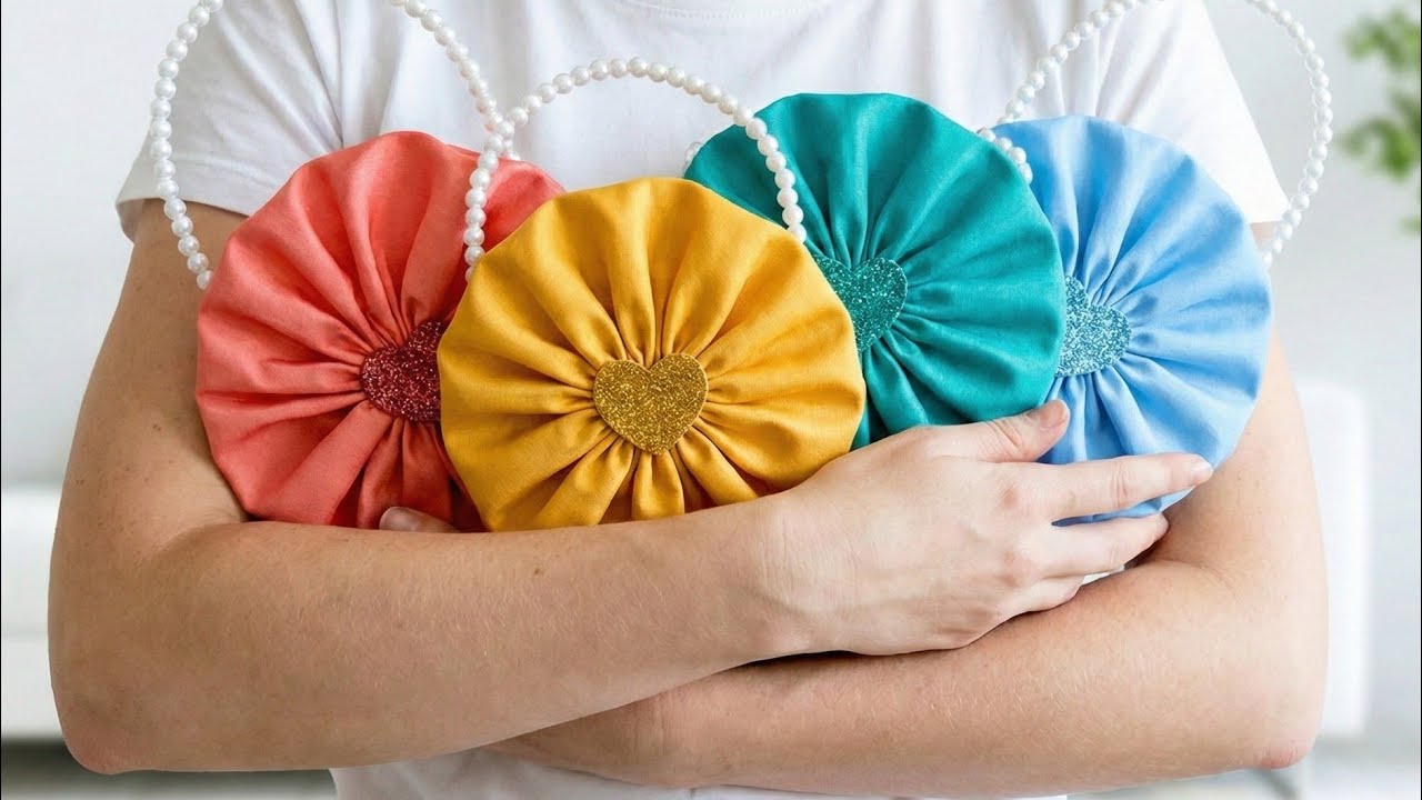 Idéia Muito Fácil Com Fuxico E Pérolas / Sandra Monteiro #diy 