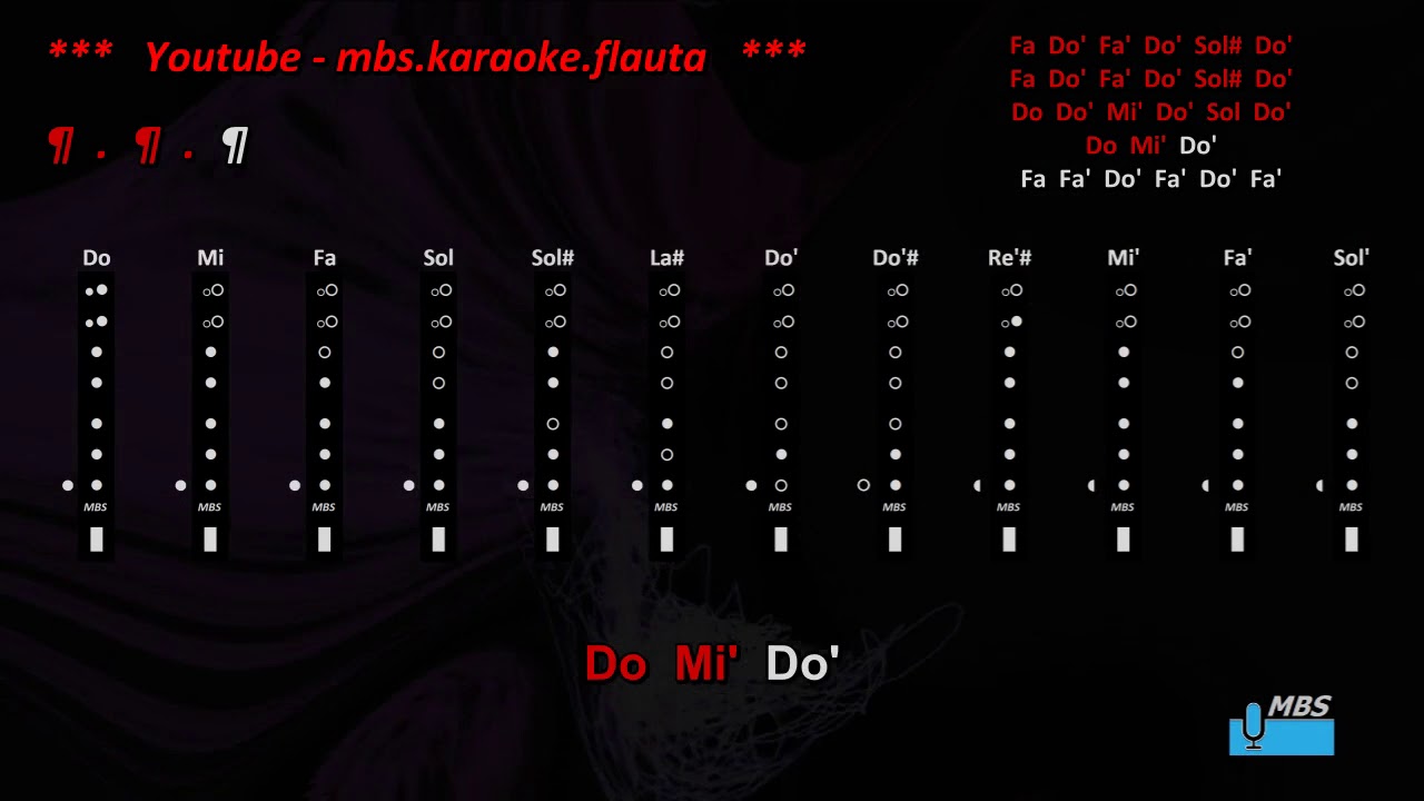 Canción Del Mariachi Flauta Dulce / Antonio Banderas / Tutorial con notas tipo karaoke