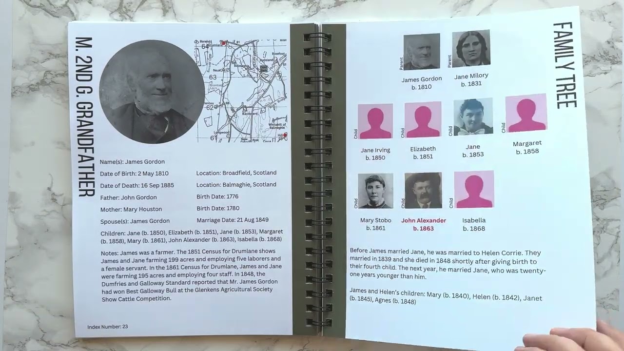 Full Flip-Through of a Family History Book Created Using Canva Templates from Family Tree Notebooks