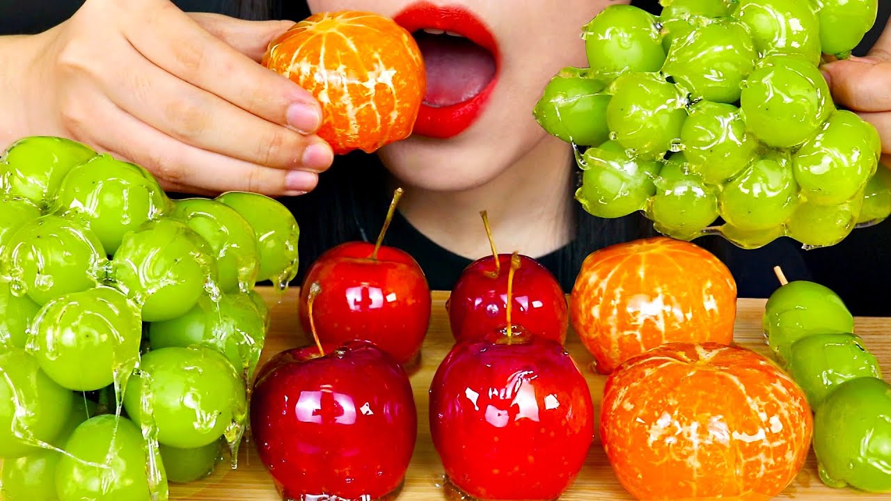 MOST POPULAR FOOD FOR ASMR *CANDIED FRUITS TANGHULU 탕후루 먹방 NO TALKING EATING SOUNDS
