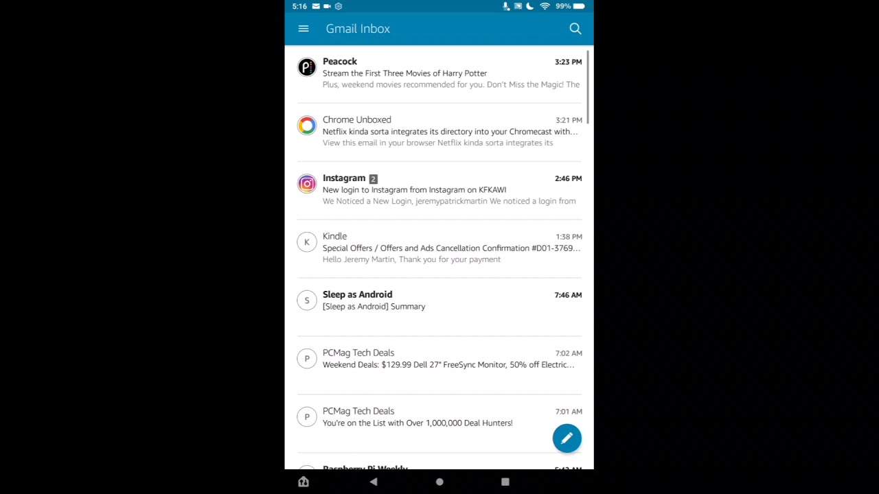 How to setup Fire Tablet stock email app