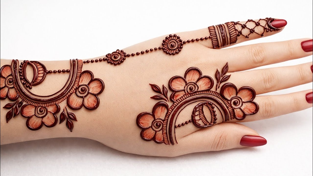 Lotus mehndi design Easy mehndidesign back hand | Simple mehndidesign |Minimalist mehndi design