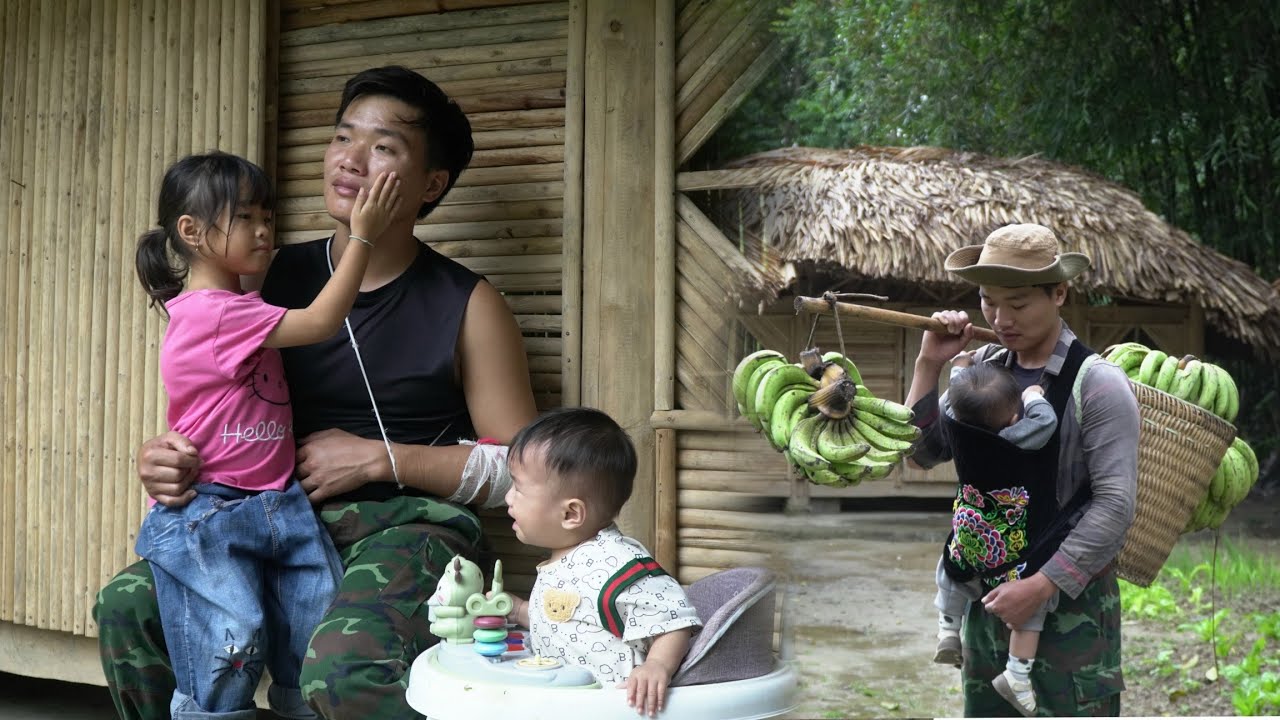 carry 50 kg of bananas and carry a small child to sell bananas in the countryside - A Pao TV
