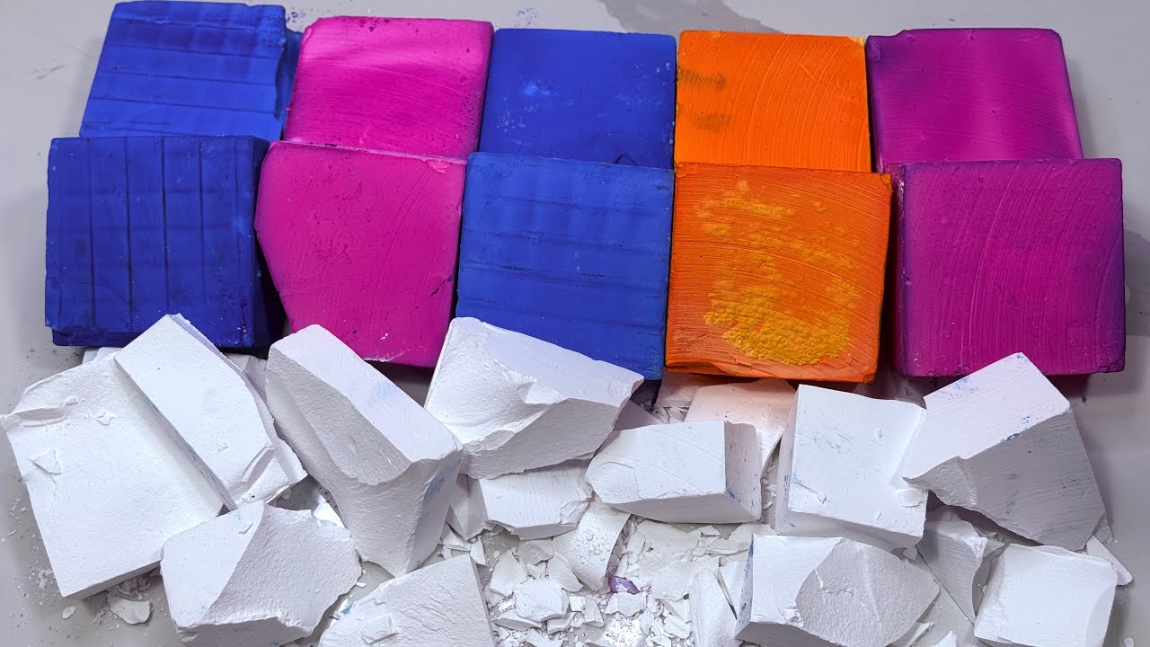 Blue Pink and Orange dyed With Fresh Blocks | Oddly satisfying