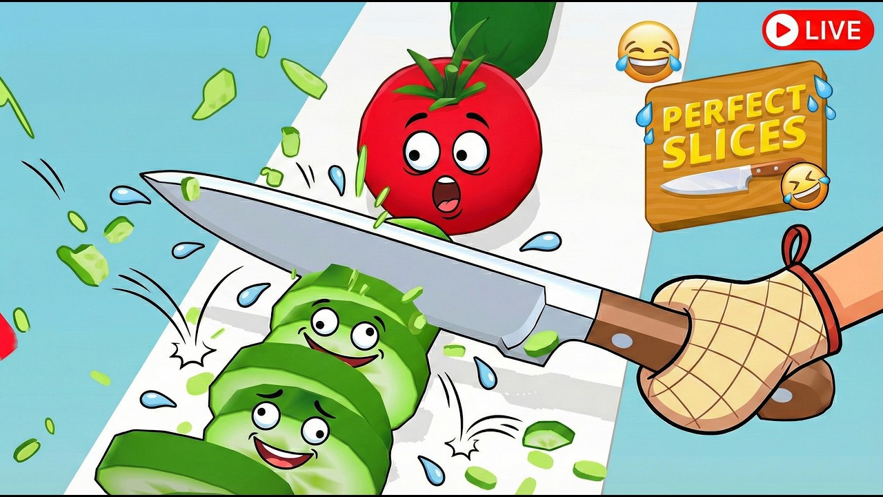 Perfect Slices Live Stream 🔪🥕 Super Satisfying Food Cutting Game!