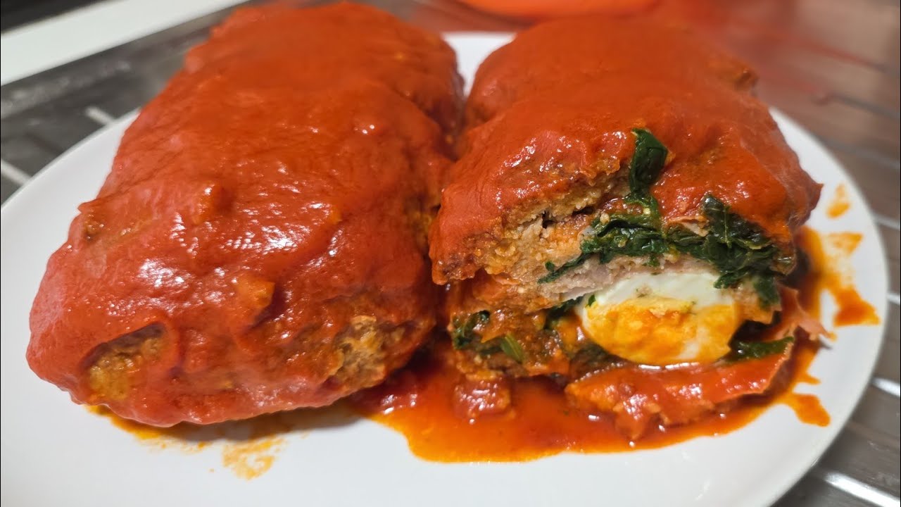 Polpettone farcito della domenica, un solo sugo per primo e secondo!