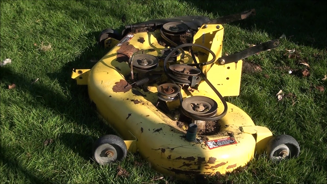HOW TO REPLACE Loud Noisy DECK BEARINGS on a JOHN DEERE LA145. Riding Lawnmower problem FIXED!