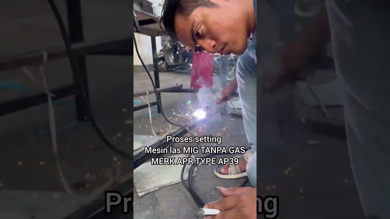 SETTING mesin las mig tanpa gas merk APR JAPAN type AP39