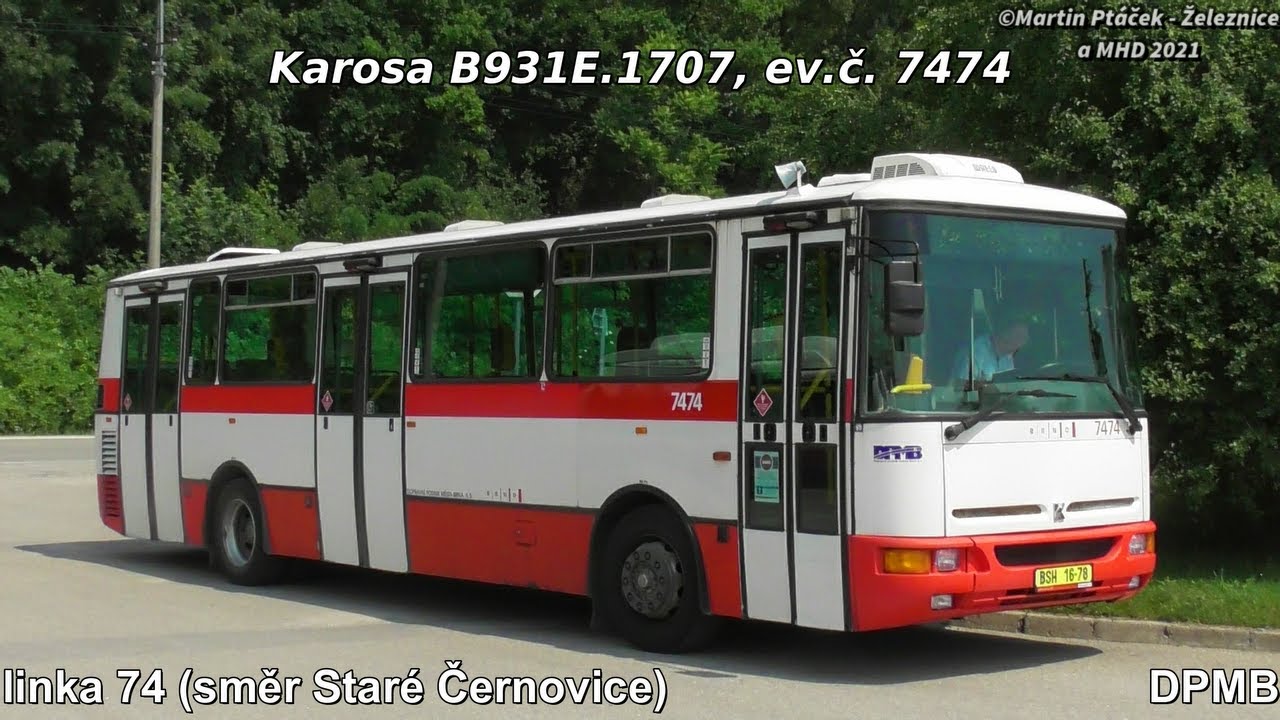 Autobus Karosa B931E.1707, ev.č. 7474 na lince 74 | DPMB a.s.