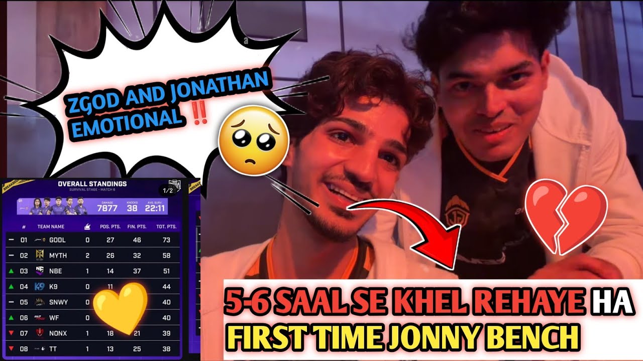 GodL zgod Frist time Jonathan bench 🥺 and team performance 💛 5-6 years journey 🤯 #gaming #zgod #bgmi