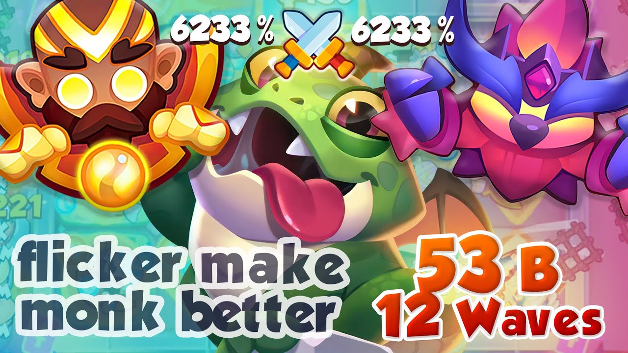 Flicker Make MONK Better! Takes Down PHOENIX - RUSH ROYALE