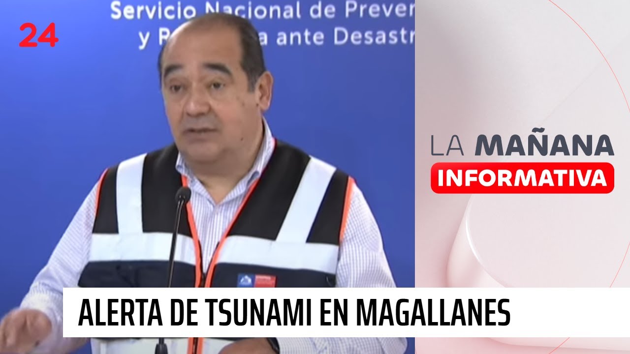 Alerta de tsunami en Magallanes: Senapred detalla la hora de arribo de las olas | 24 Horas TVN Chile