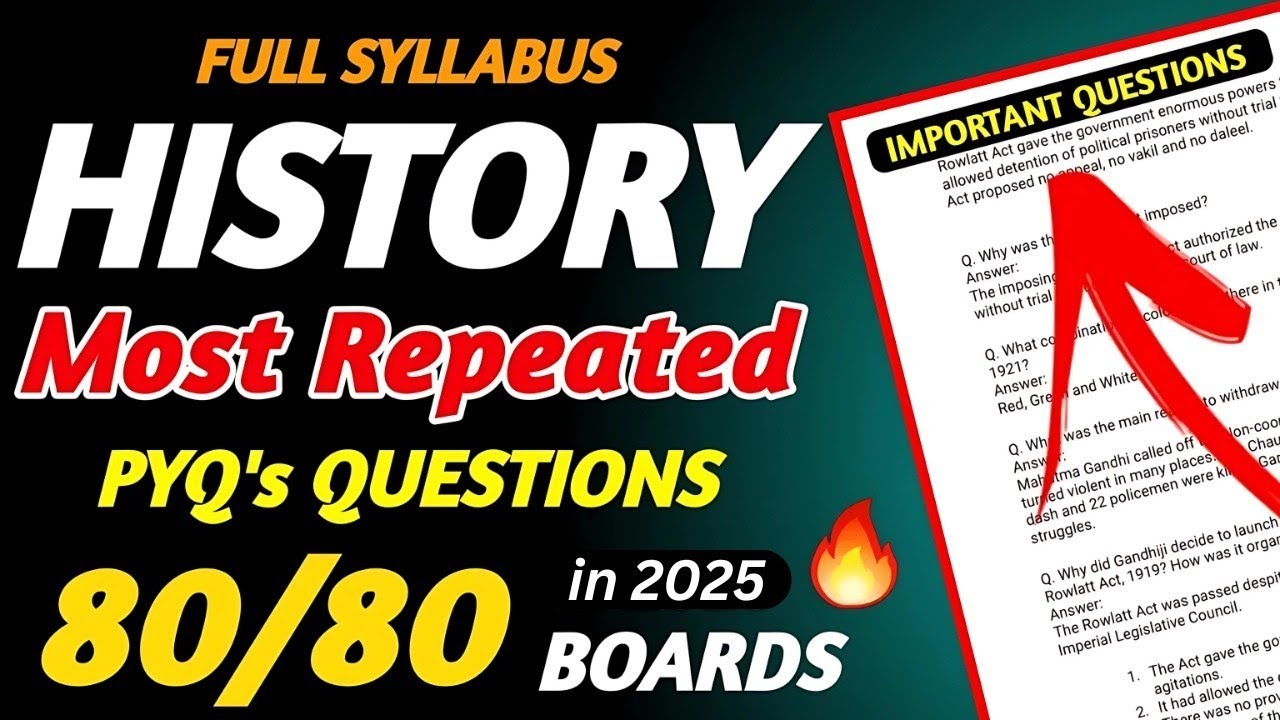 TOP 20 Most Important Questions of HISTORY Class10 🔥 | Class 10 Social Science Important Questions