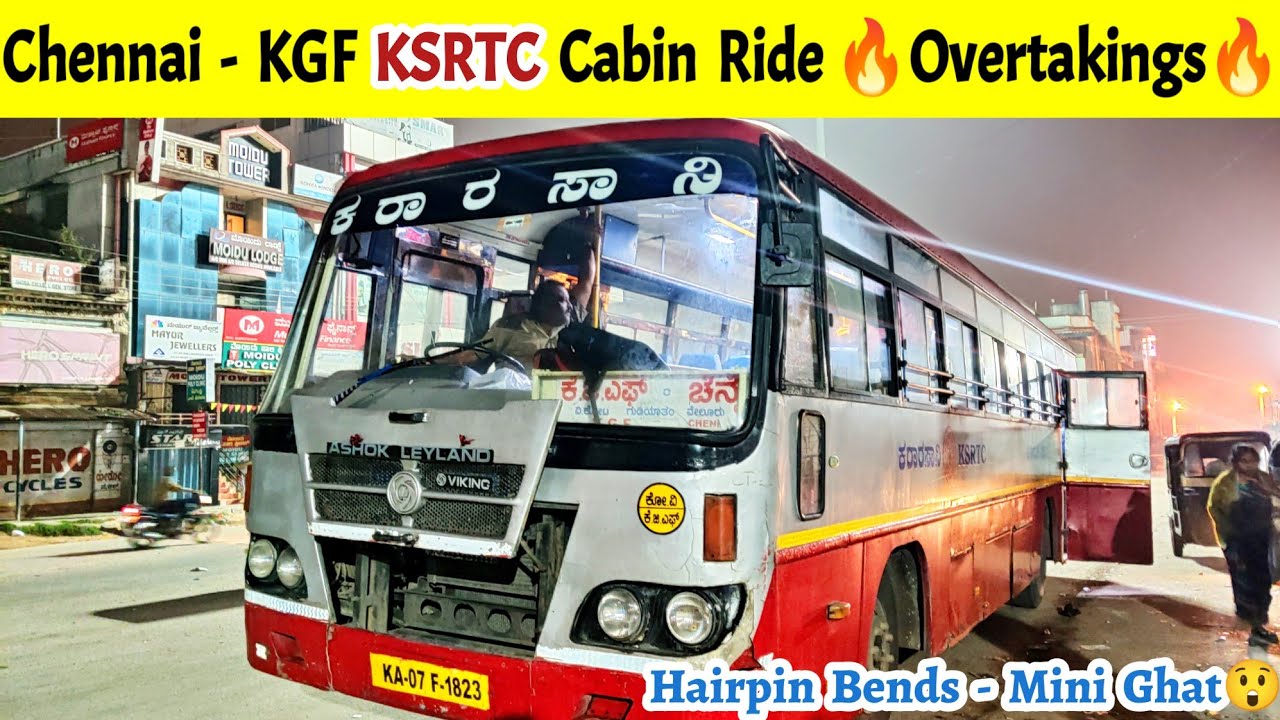 Chennai - KGF KSRTC Bus Cabin Ride | Excellent Driving🔥Overtakings many Private and SETC Buses #bus