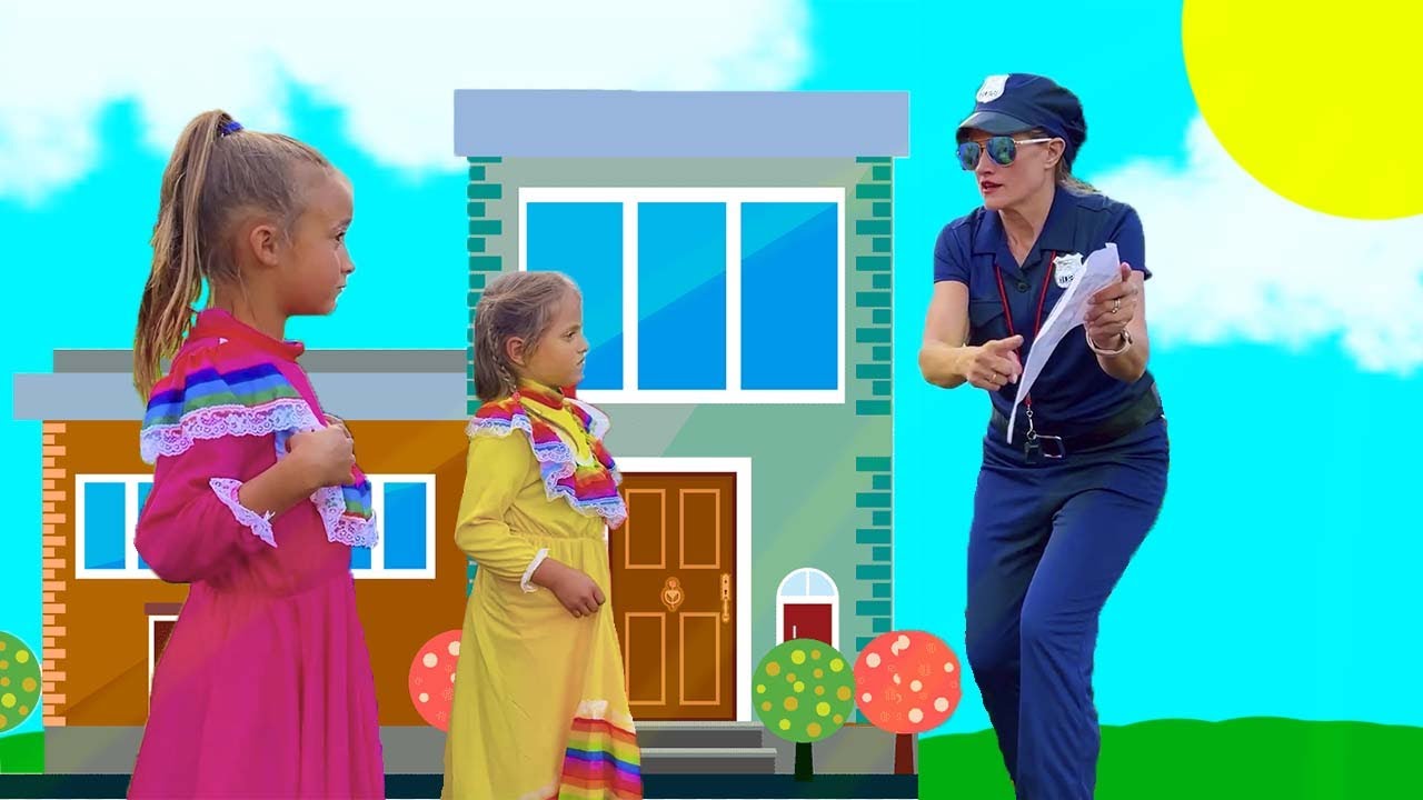 Sisters Pretend Play Funny Police Chase Story for Kids - Video for Children