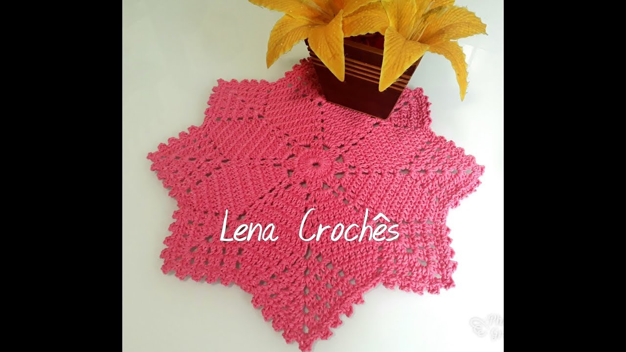 Toalhinha em Crochê🌷( Para Destro) #LenaCrochês #artecomeuroroma