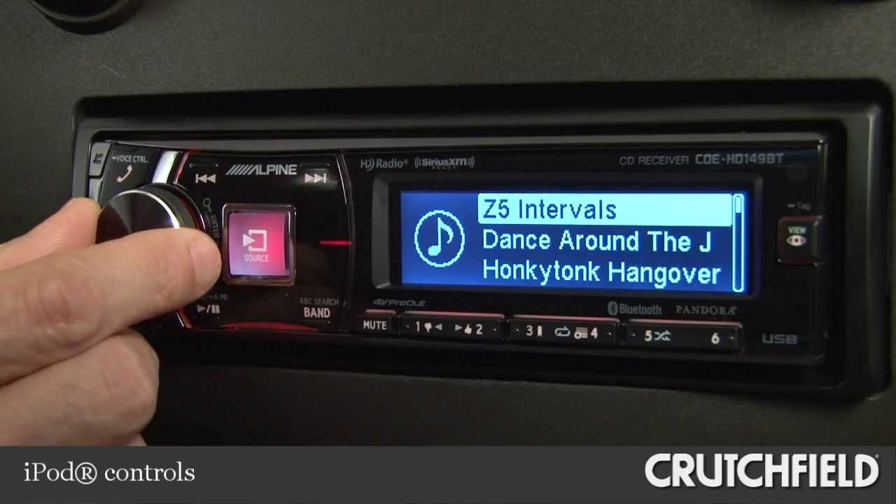 Демонстрация дисплея и управления автомобильным CD-ресивером Alpine CDE-HD149BT | Видео Crutchfield