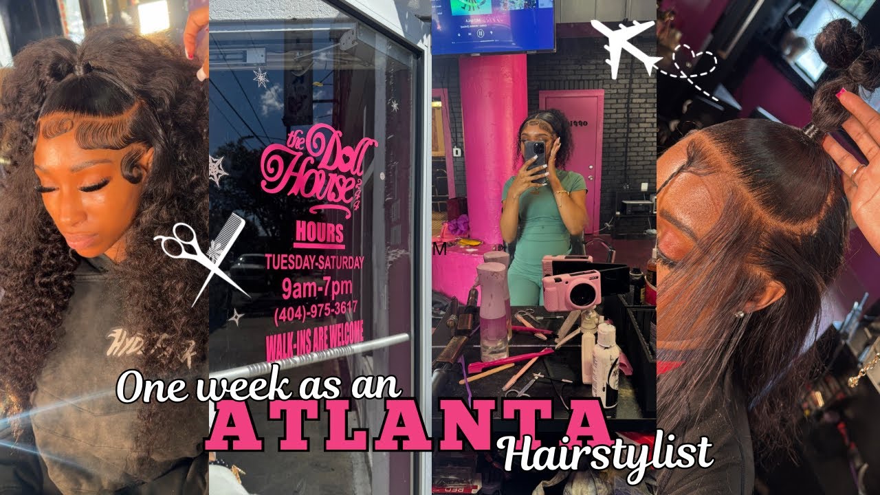One week as an Atlanta hairstylist ✈️🎀| 15+ clients, new salon, networking, + more ! 