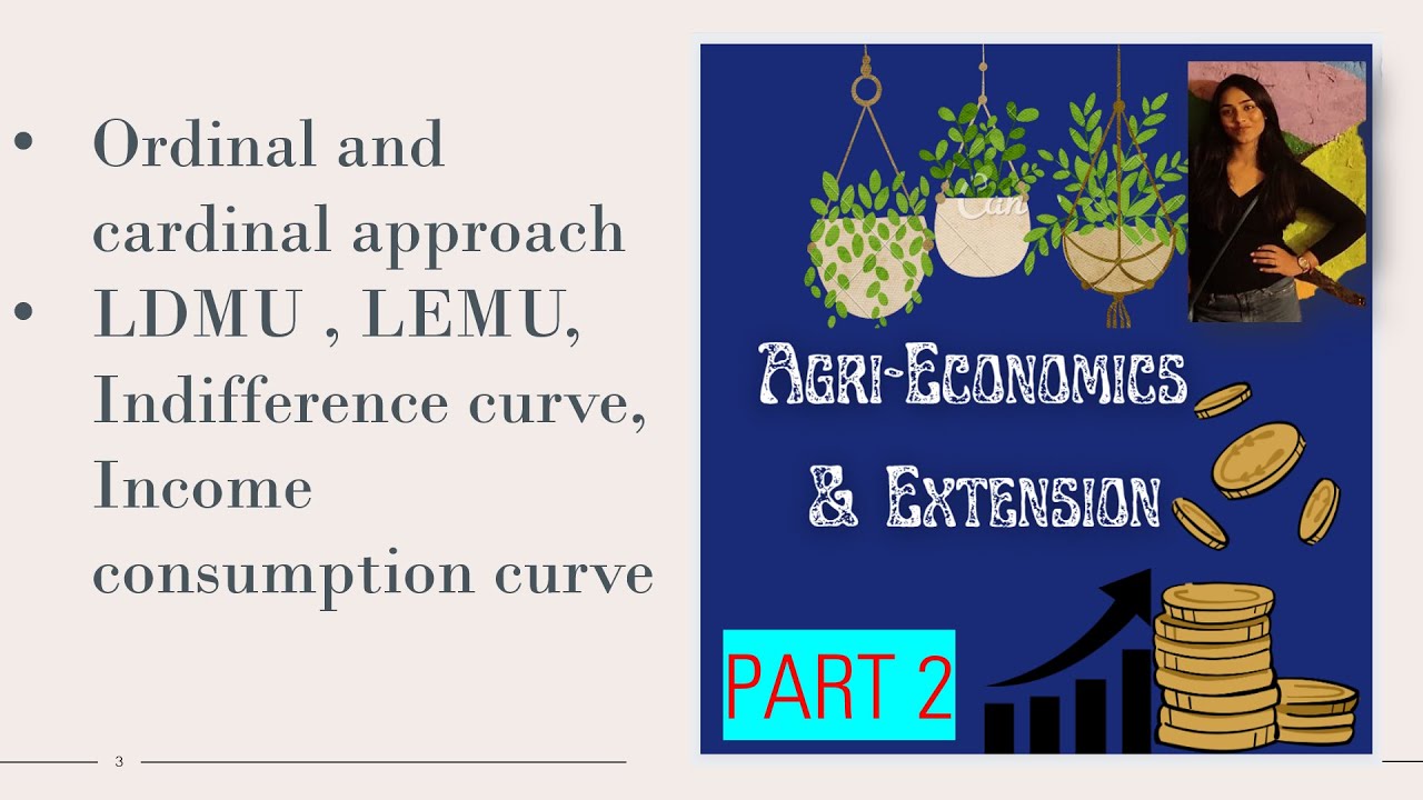 LEMU, Indifference curve, Budget line & Income consumption curve PART 2| ICAR  JRF SOCIAL SCIENCE |