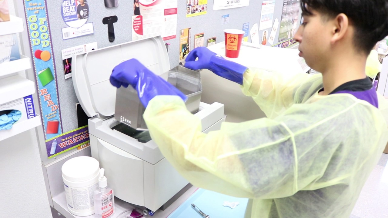 7 Skill 7 Treatment of Contaminated Tray in the Sterilization Center MUST WEAR MASK & EYEWEAR!