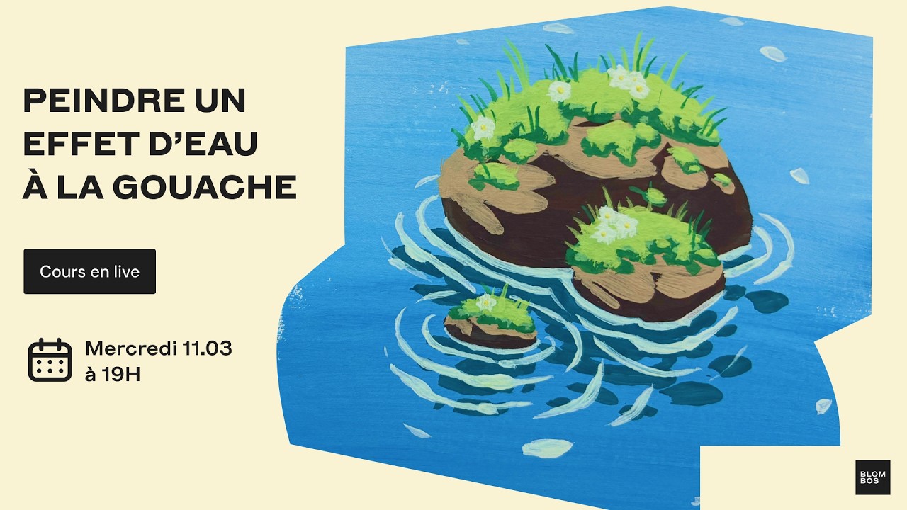 Peindre un effet d'eau à la gouache | Live Débutant