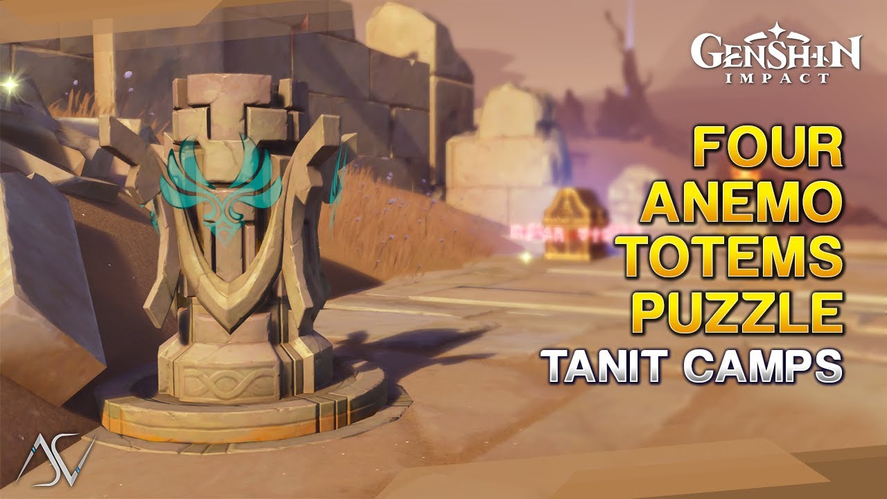 Four Anemo Totems Puzzle (Precious Chest) - Tanit Camps | Genshin Impact 3.4