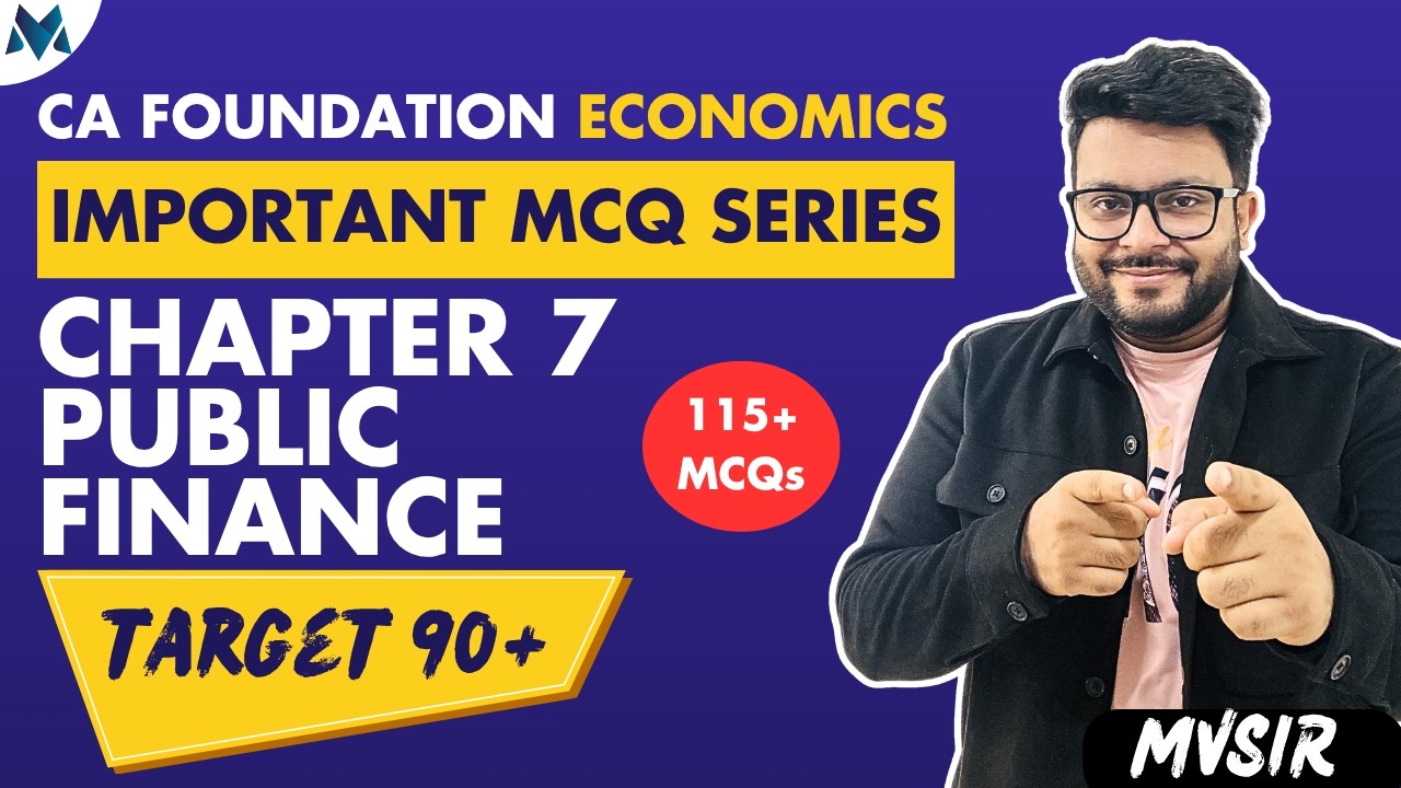 Economics Important MCQs | Public Finance | CA Foundation May 2026 | CA Mohnish Vora
