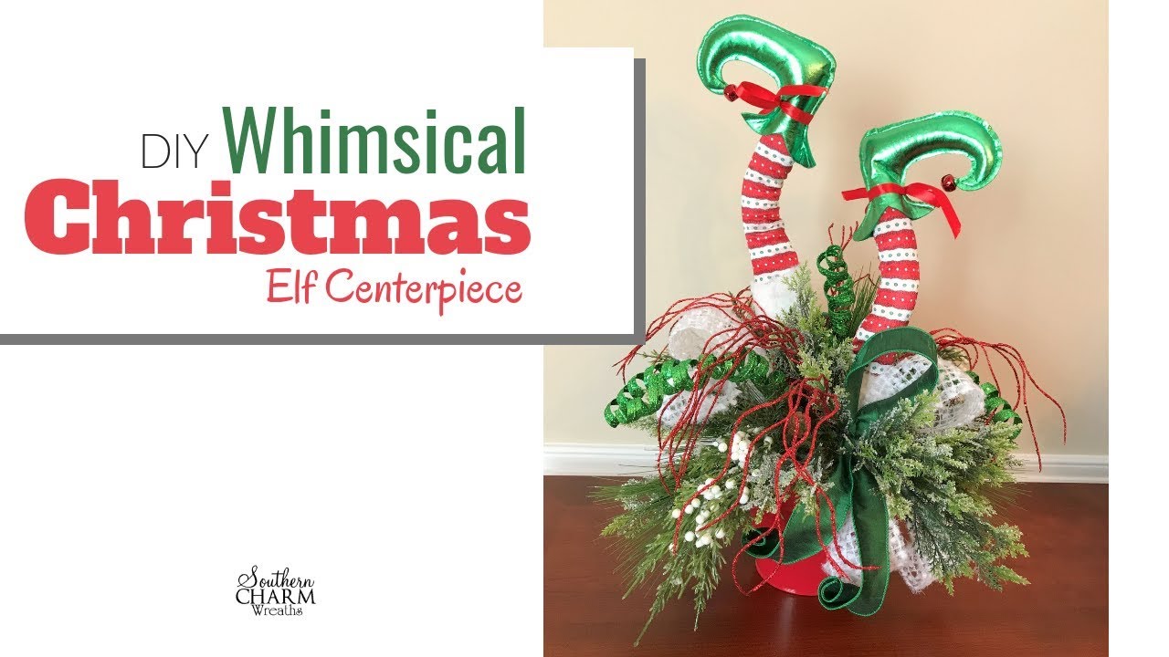DIY Whimsical Christmas Elf Table Centerpiece for Holiday Decorating
