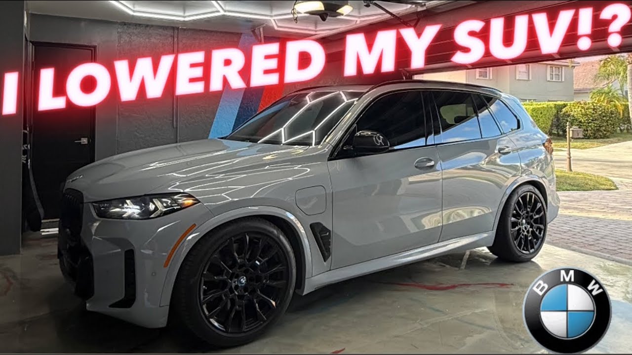 Самостоятельная занижение пневматической подвески моего BMW X5 (установка занижающих рычагов свои...