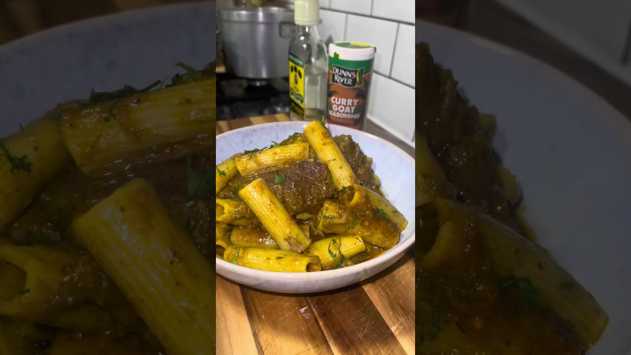 How to mak Jamaican style curry goat pasta