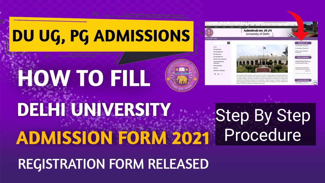 How to fill Delhi University Registration form 2021 || UG, PG Admissions form 2021 || #du #ducutoff